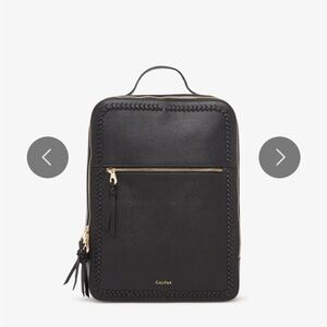 Calpak Black Backpack with Braided Design Kaya 15”